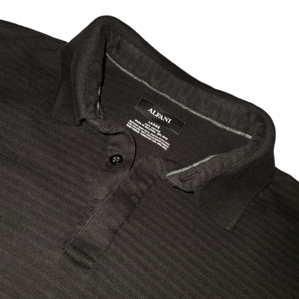 Men's Alfani Long Sleeve Polo Shirt